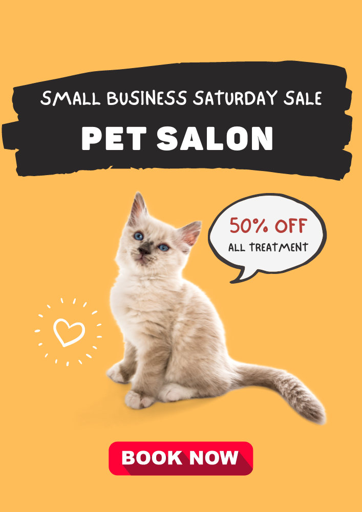 small business saturday sale for pet treatment email template