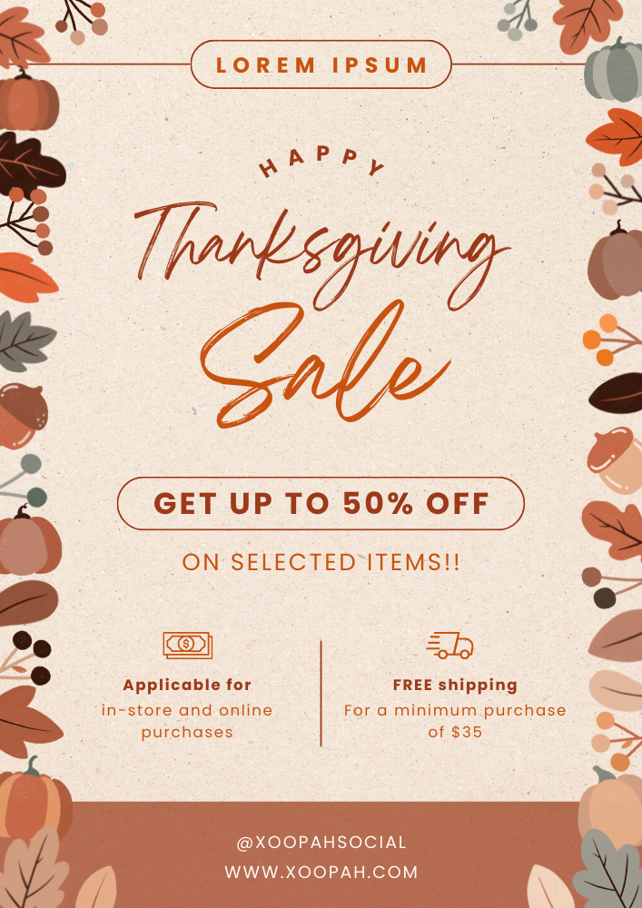 thanksgiving email sample