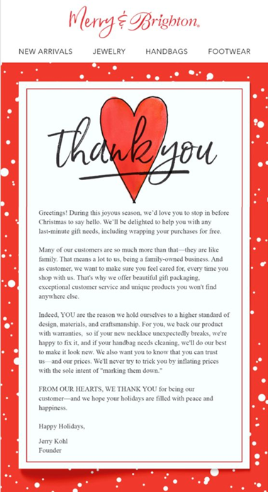 email thanking subscribers example